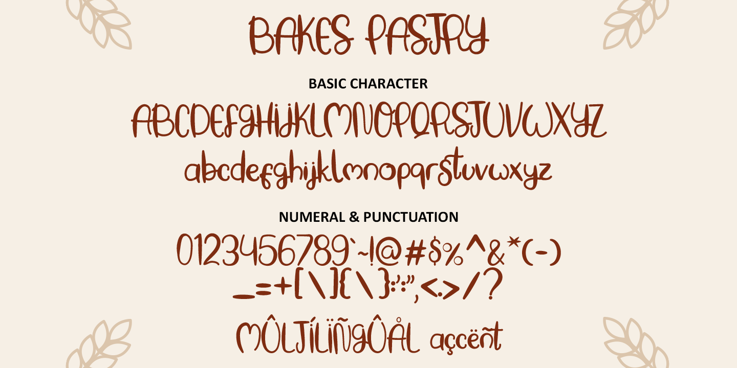 Пример шрифта Baking Pastry #2